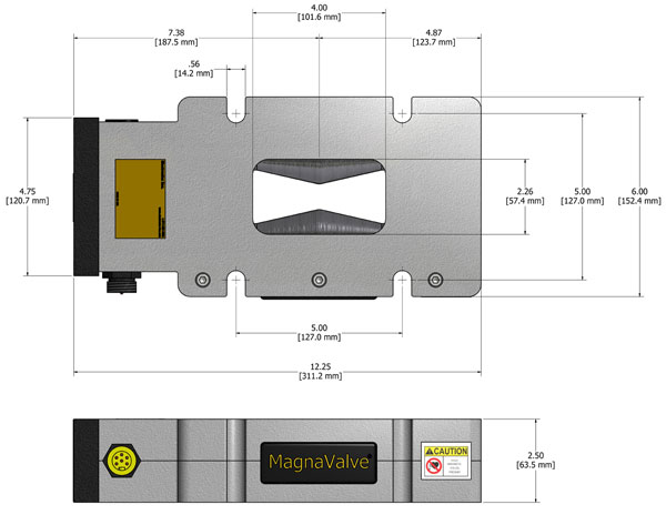 VLP-24 MagnaValve Dimensions - Electronics Inc